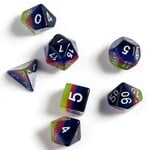 Sirius Dice Sirius RPG Dice Pink / Green / Blue with White Polyhedral 8 die set