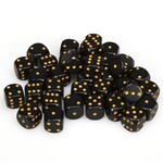 Chessex Chessex Opaque Black with Gold 12 mm d6 36 die set