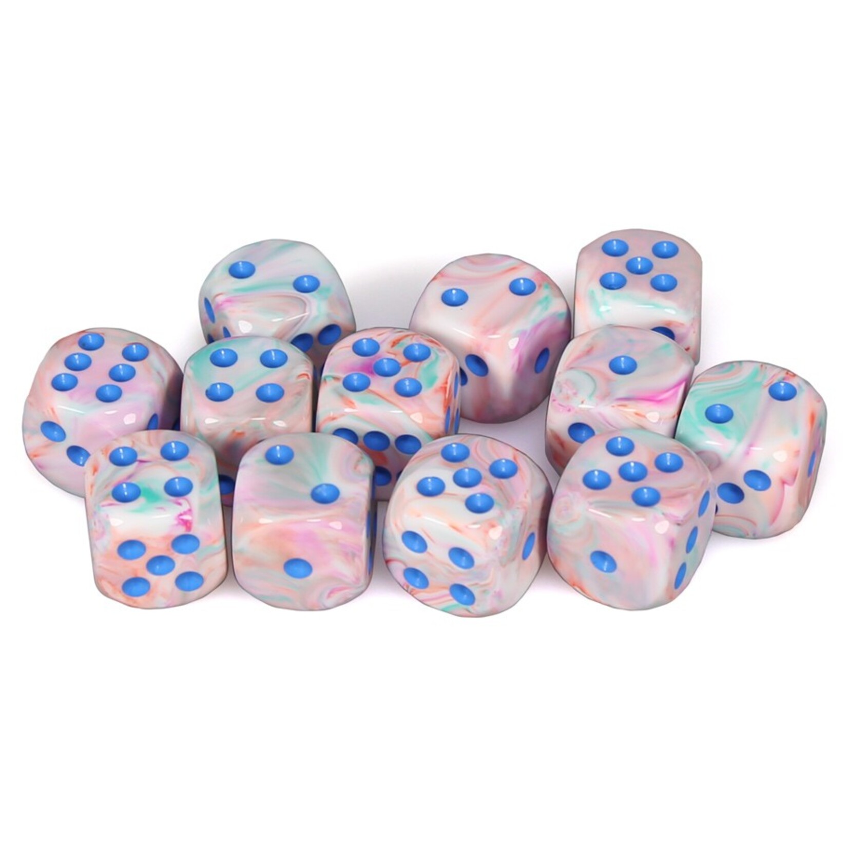 Chessex Chessex Festive Pop Art with Blue 16 mm d6 12 die set