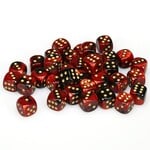 Chessex Chessex Gemini Black / Red with Gold 12 mm d6 36 die set