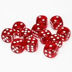 Chessex Chessex Translucent Red with White 16 mm d6 12 die set