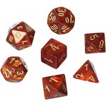 Chessex Chessex Scarab Mini Scarlet w/ Gold Polyhedral 7 die set