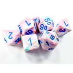 Chessex Chessex Festive Mini Pop Art w/ Blue Polyhedral 7 die set