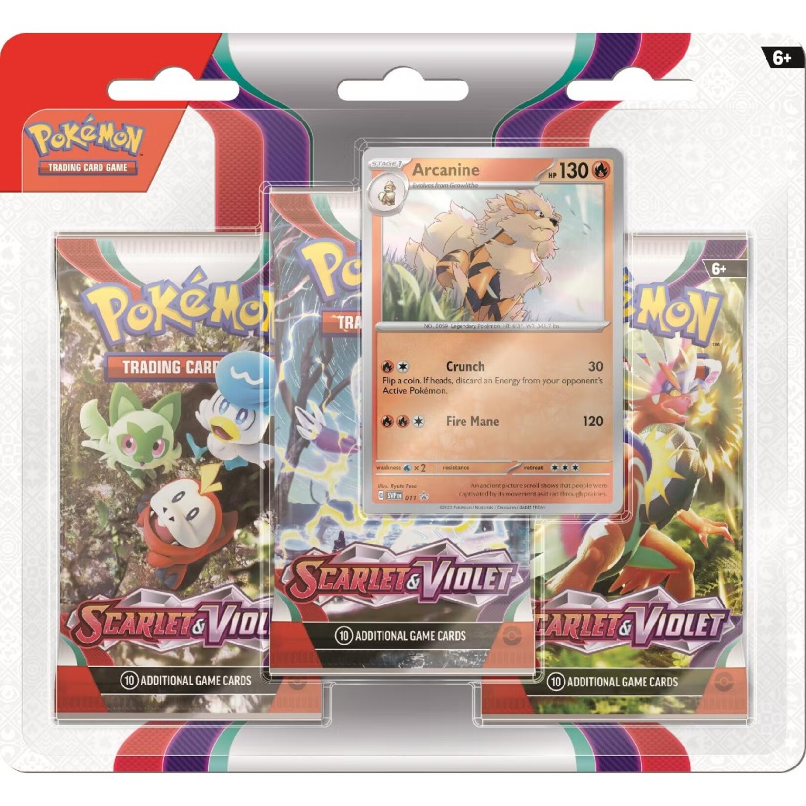 Pokemon Company International Pokemon Scarlet and Violet Three Booster Blister Arcanine