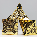 Foam Brain Games Imperial Gold Arrow Metal RPG dice 7 die set