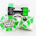 Foam Brain Games Dice 51 Neon Diamonds RPG Metal Dice 7 die set