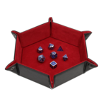 Forged Hexagon Snap Folding Dice Tray Red
