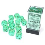 Chessex Chessex Borealis Light Green with Gold Luminary 16 mm d6 12 die set