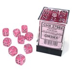 Chessex Chessex Borealis Pink with Silver Luminary 12 mm d6 36 die set