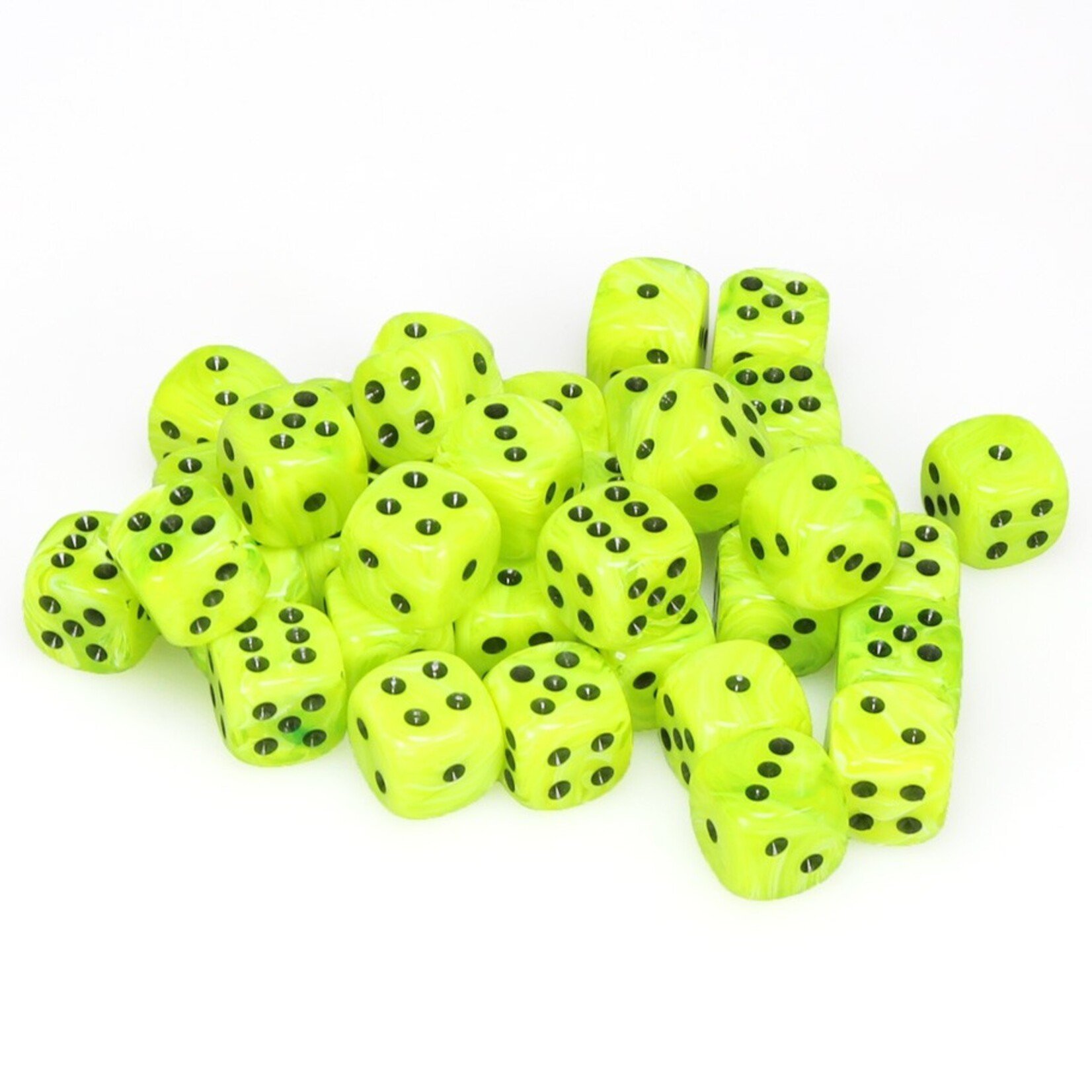 Chessex Chessex Vortex Bright Green with Black 12 mm d6 36 die set