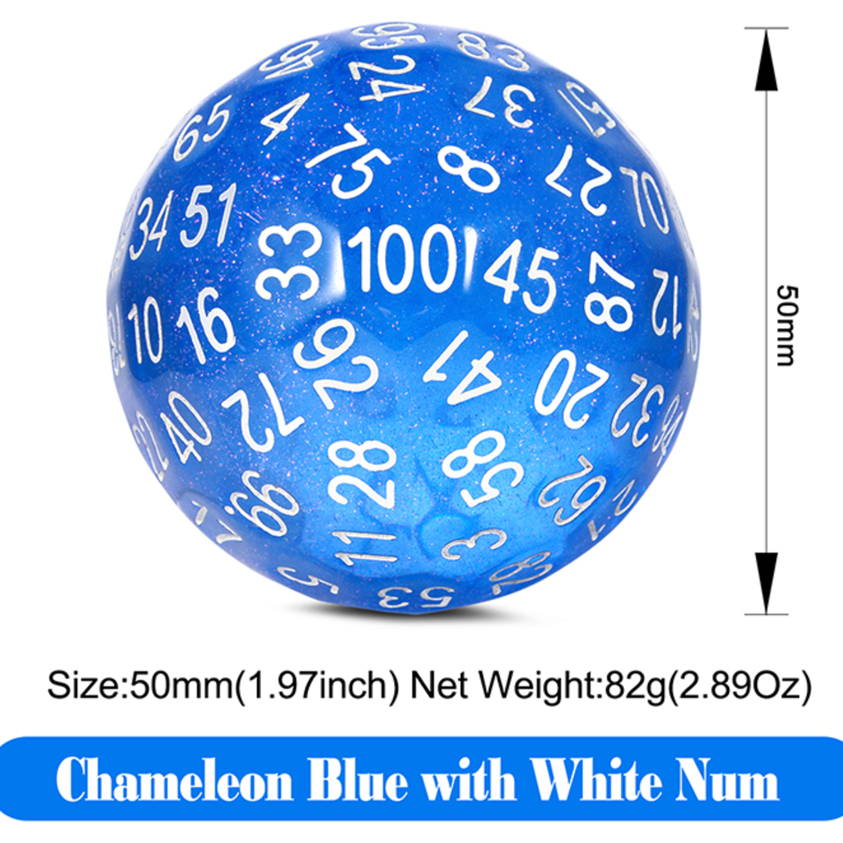 Dice Habit Dice Habit d100 Blue Glitter