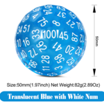 Dice Habit Dice Habit d100 Translucent Blue