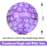 Dice Habit Dice Habit d100 Translucent Purple