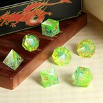 Dice Habit Dice Habit Sharp Edge Key Lime Polyhedral 7 die set