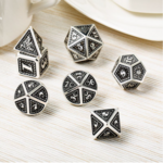 Dice Habit Dice Habit Cowboy Black with Silver Metal Polyhedral 7 die set