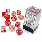 Chessex Chessex Nebula Red with Silver Luminary 16 mm d6 12 die set