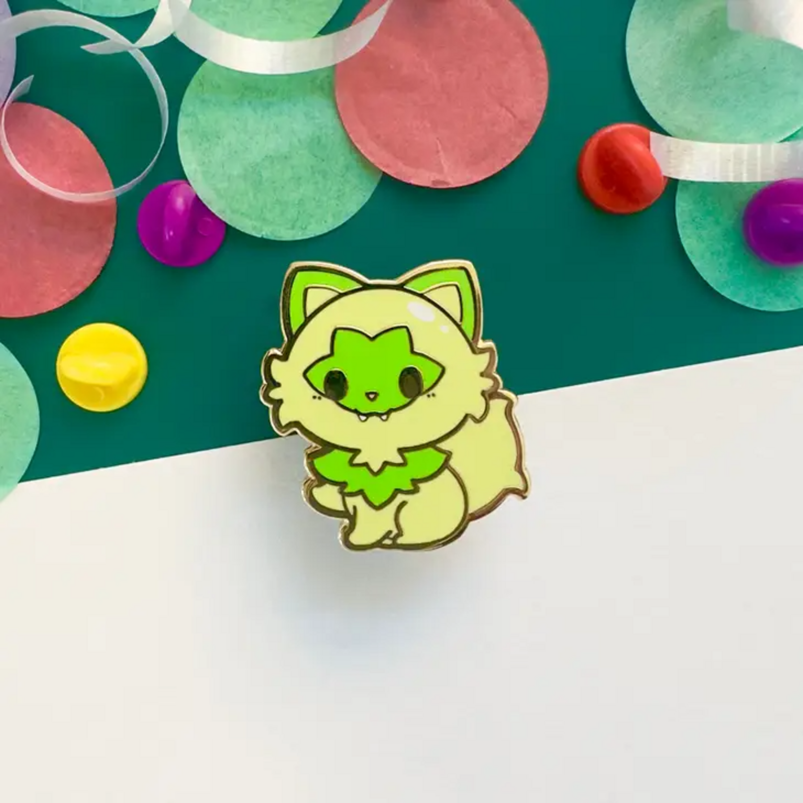 HeyyoJojo Pokemon Sprigatito Party Friend Enamel Pin