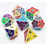 Foam Brain Games Puzzle Cube Silver Metal RPG dice 8 die set