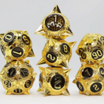 Foam Brain Games Meteor Storm Galactic Gold Metal RPG dice 7 die set