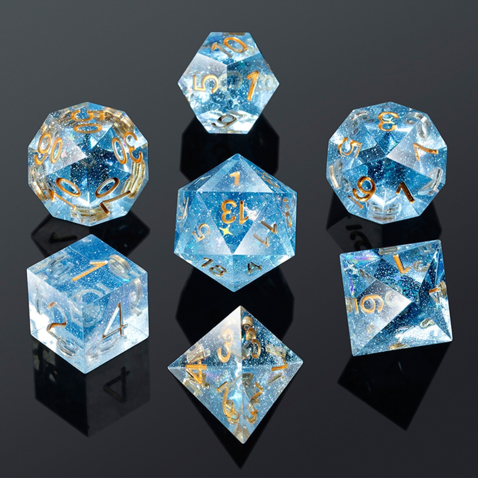 Dice Habit Dice Habit Sharp Edge Constellation Polyhedral 7 die set