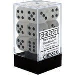 Chessex Chessex Frosted Clear with Black 16 mm d6 12 die set