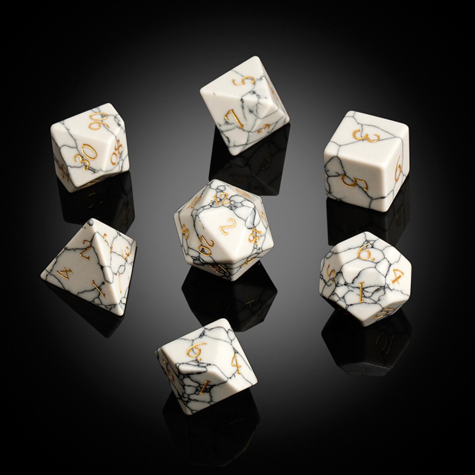 Dice Habit Dice Habit Gemstone Howlite Synthetic Polyhedral 7 die set