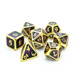 Die Hard Dice Die Hard Mythica Dark Arts Hubris Black / Purple with Gold Metal Polyhedral 7 die set