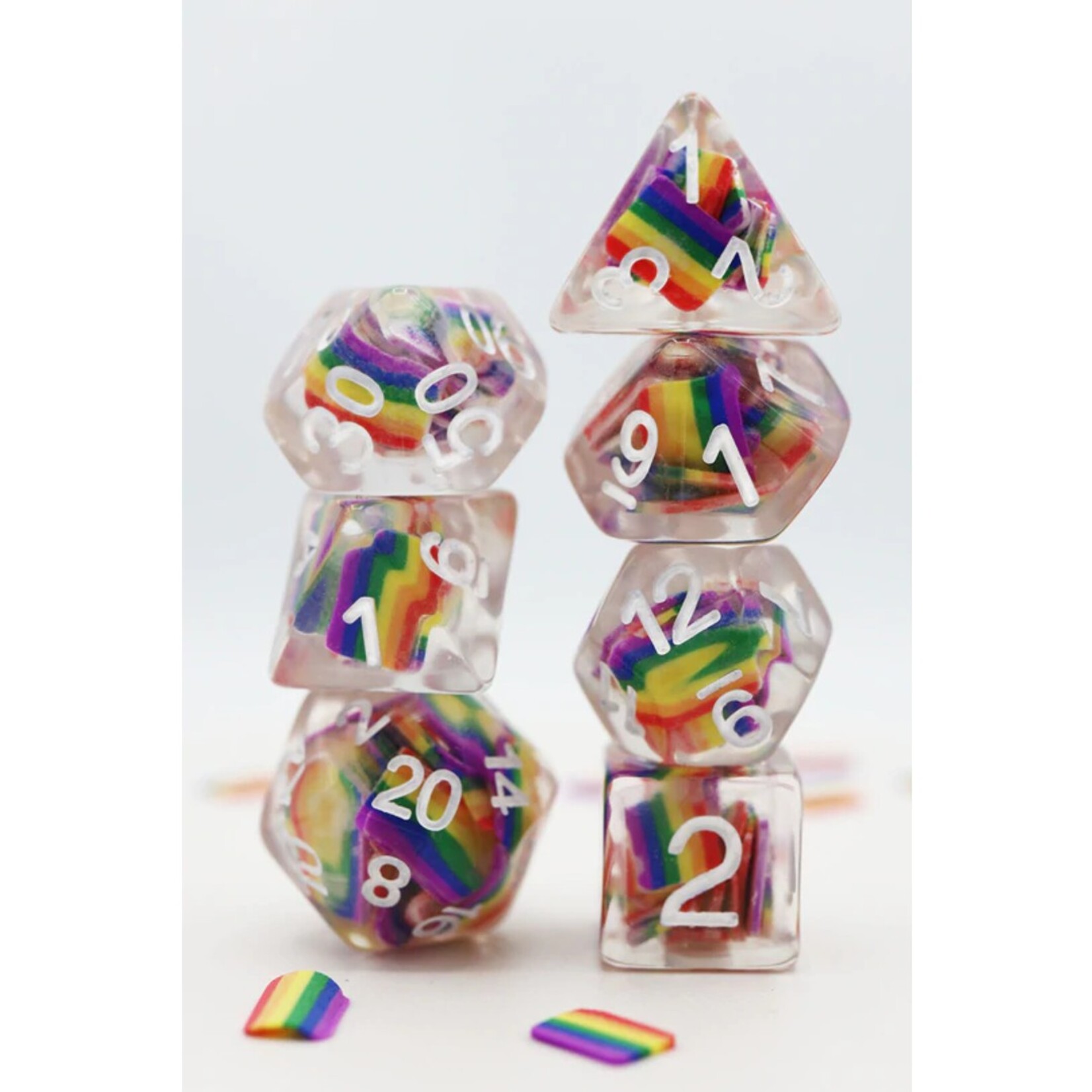 Foam Brain Games Rainbow Flag RPG Dice 7 die set