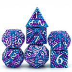 Foam Brain Games Dragon Scale Ice Metal RPG dice 7 die set