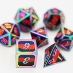 Foam Brain Games Poly Pride Flag Metal RPG dice 7 die set