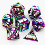 Foam Brain Games Asexual Pride Flag Metal RPG dice 7 die set