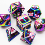 Foam Brain Games Genderfluid Pride Flag Metal RPG dice 7 die set