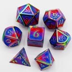 Foam Brain Games Bisexual Pride Flag Metal RPG dice 7 die set