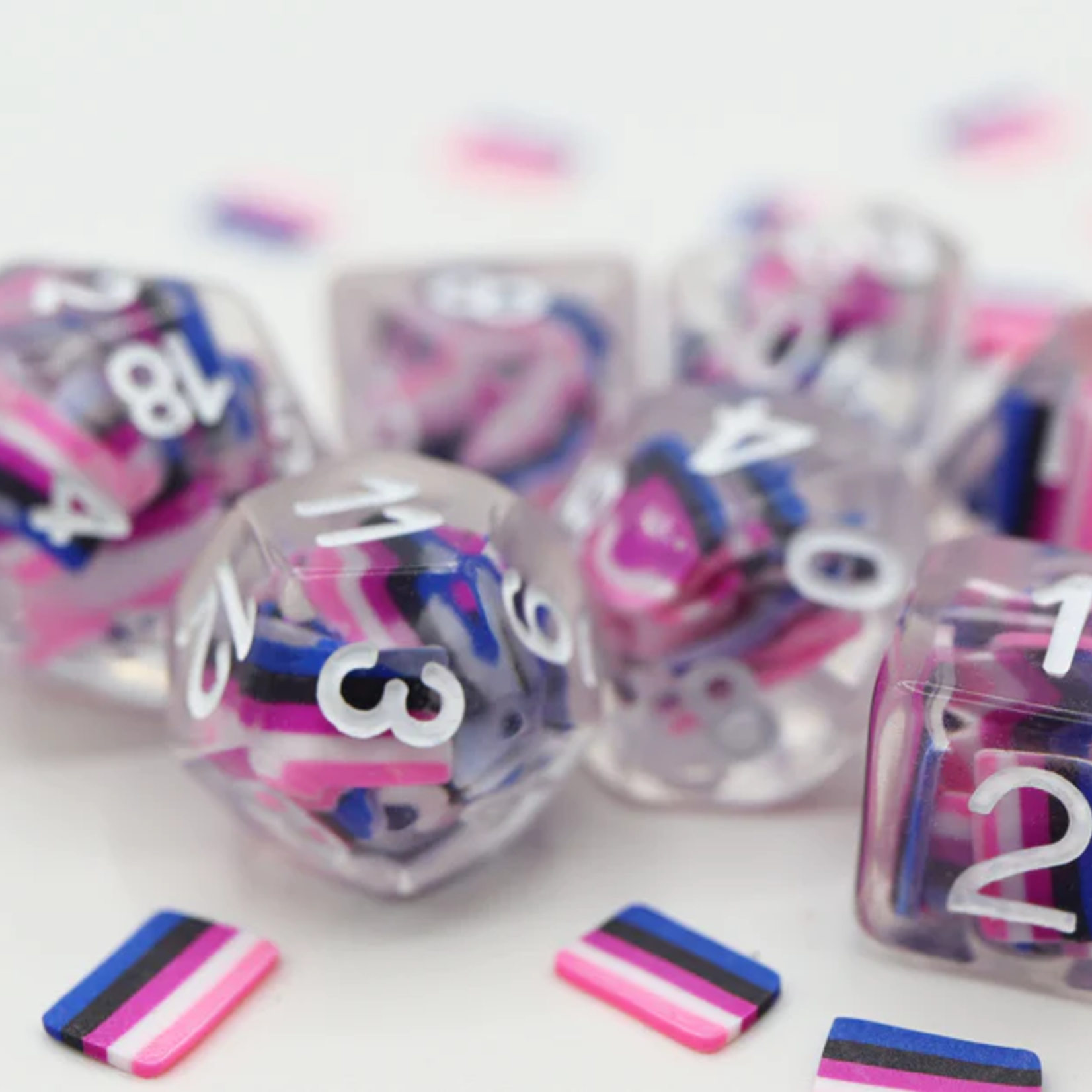 Foam Brain Games Genderfluid Flag RPG Dice 7 die set