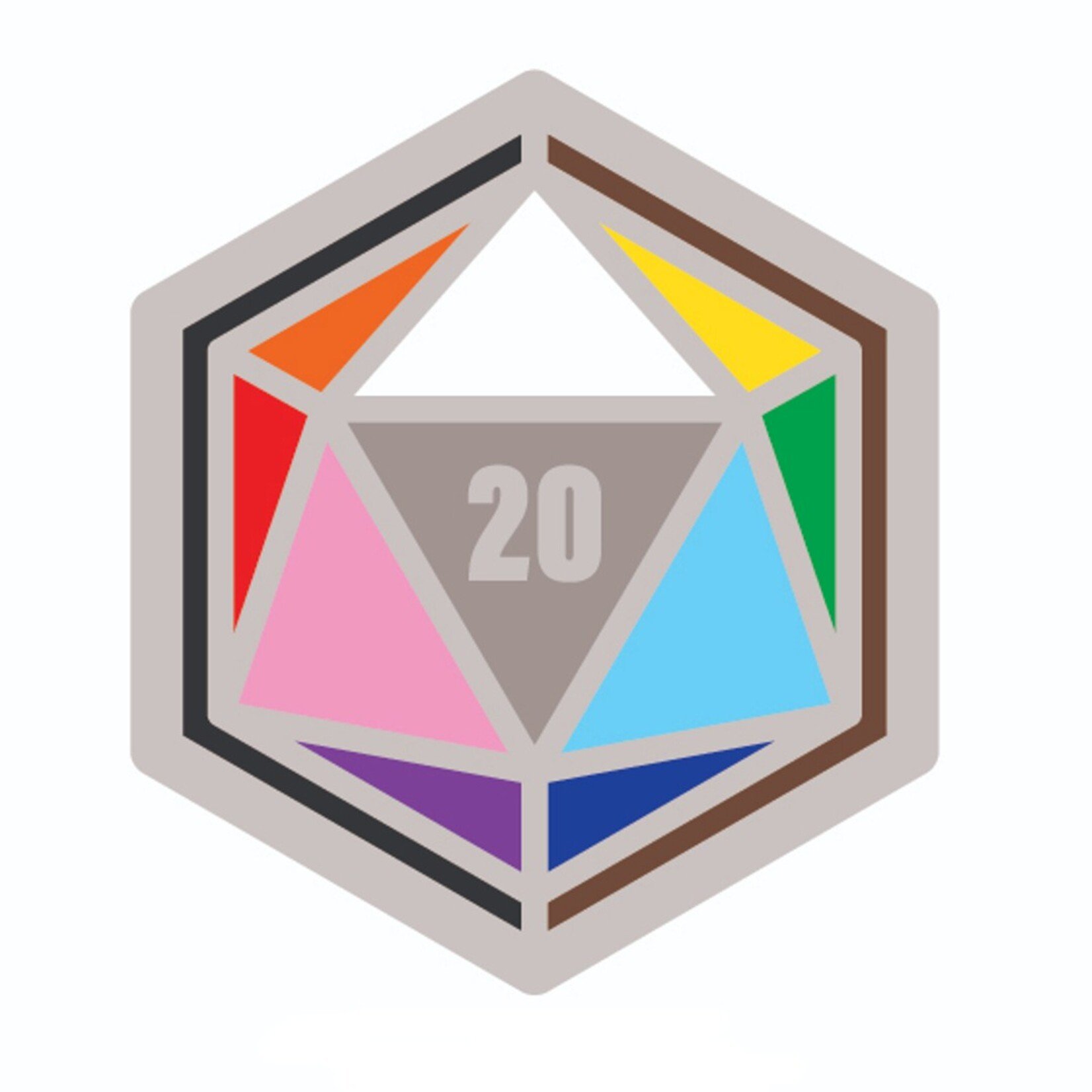 Quasar Digital Progress Pride d20 Enamel Pin