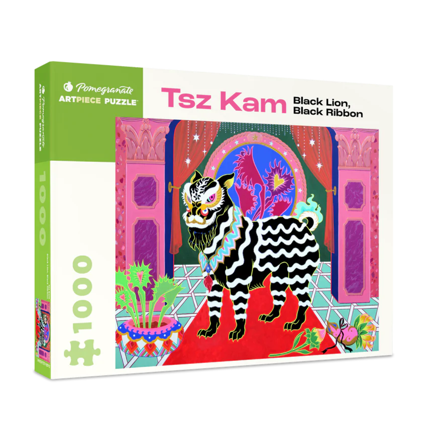 Pomegranate Communications 1000 pc Puzzle Tsz Kam Black Lion, Black Ribbon