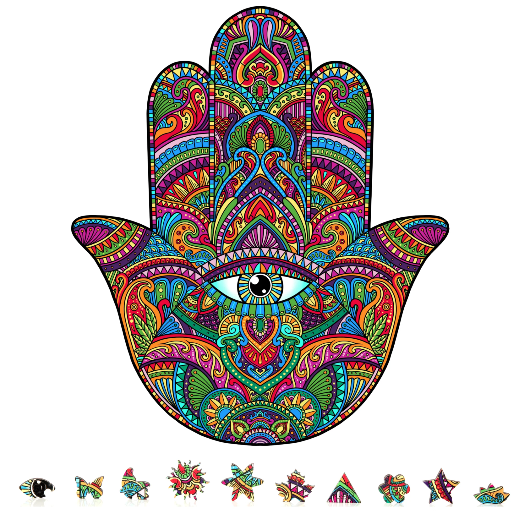 ZenChalet 500 pc Wooden Puzzle Hamsa Hand