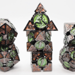 Foam Brain Games Oculus Mesmerizing Metal RPG dice 7 die set