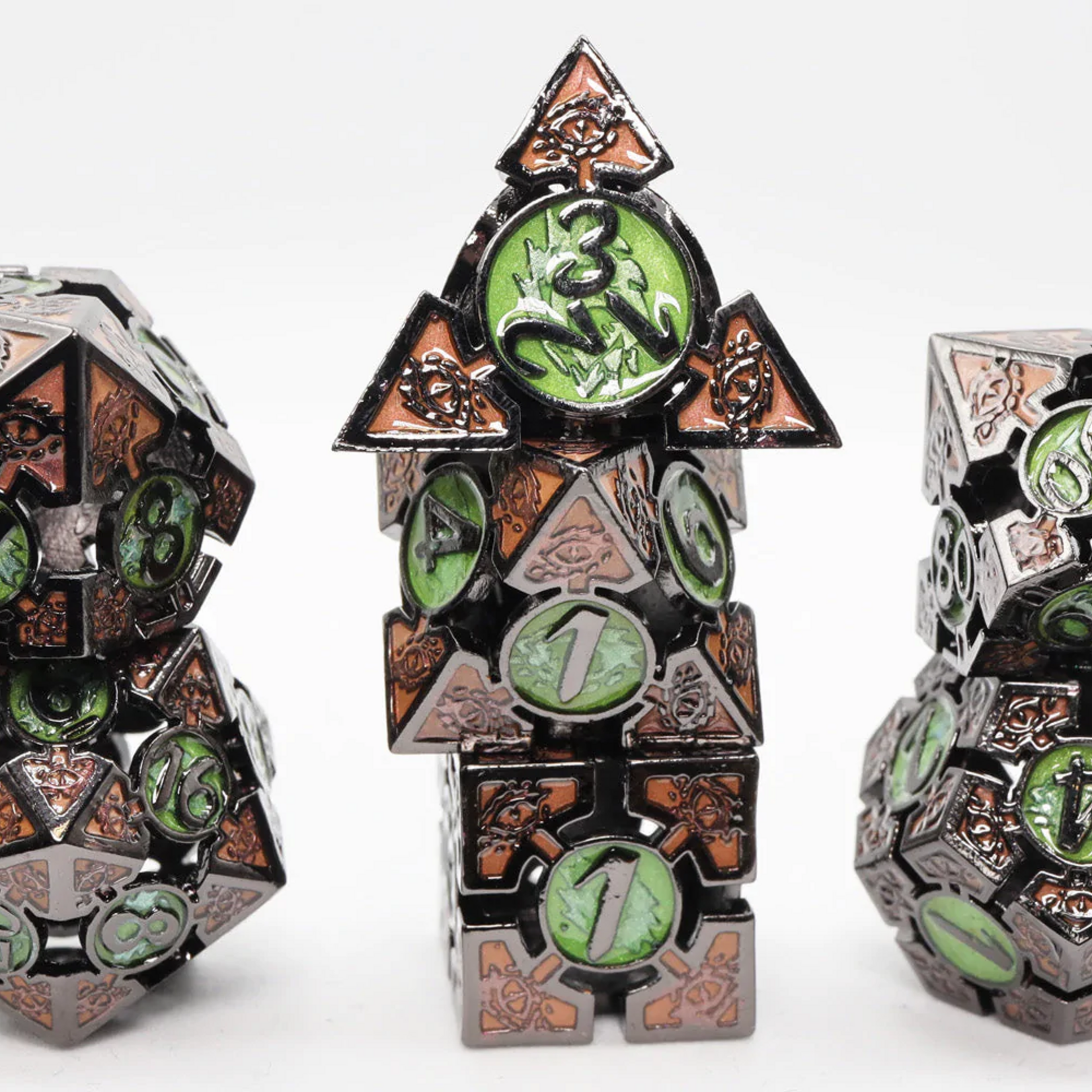 Foam Brain Games Oculus Mesmerizing Metal RPG dice 7 die set