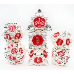 Foam Brain Games Floral Starburst Icy Amaryllis Metal RPG dice 7 die set