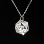 HYMGHO d20 Necklace Metal Silver