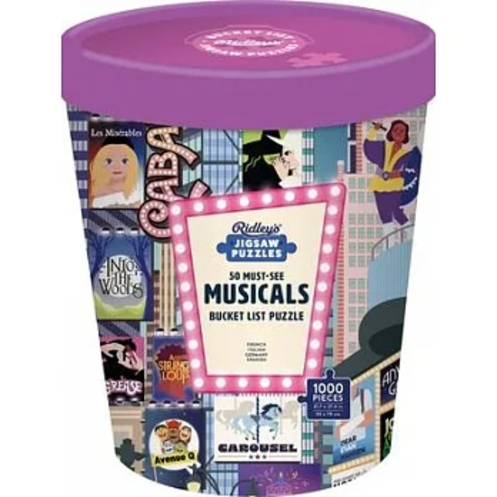 Ridley's Games 1000 pc Puzzle 50 Must-See Musicals Bucket List