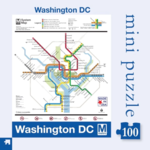 New York Puzzle Company 100 pc Mini Puzzle Washington DC Metro Map