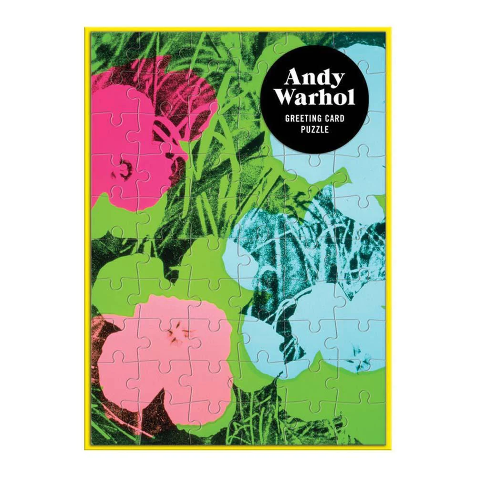 Galison 60 pc Mini Puzzle Andy Warhol Flowers Greeting Card