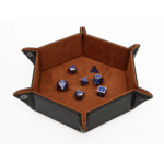 Forged Hexagon Snap Folding Dice Tray Brown