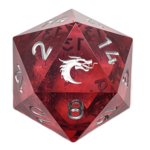 Old School Dice Old School Sharp Edged 35 mm d20 Liquid Infused Crimson Fury