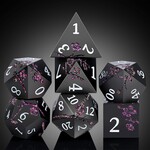Dice Habit Dice Habit Sakura Black and Magenta Metal and Enamel Polyhedral 7 die set