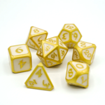 Die Hard Dice Die Hard Mythica Celestial Relic White w/ Gold Metal Polyhedral 7 die set