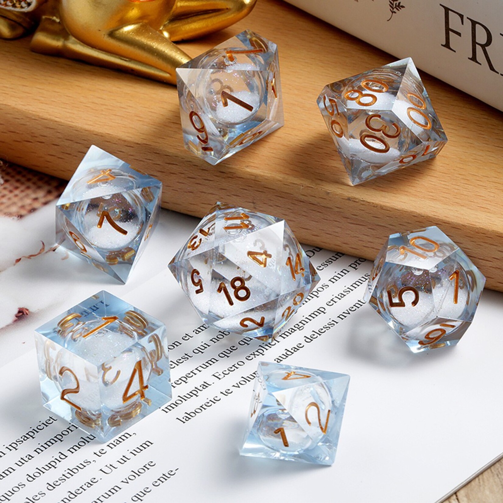 Dice Habit Dice Habit Liquid Core Winter Wonderland Polyhedral 7 Die Set