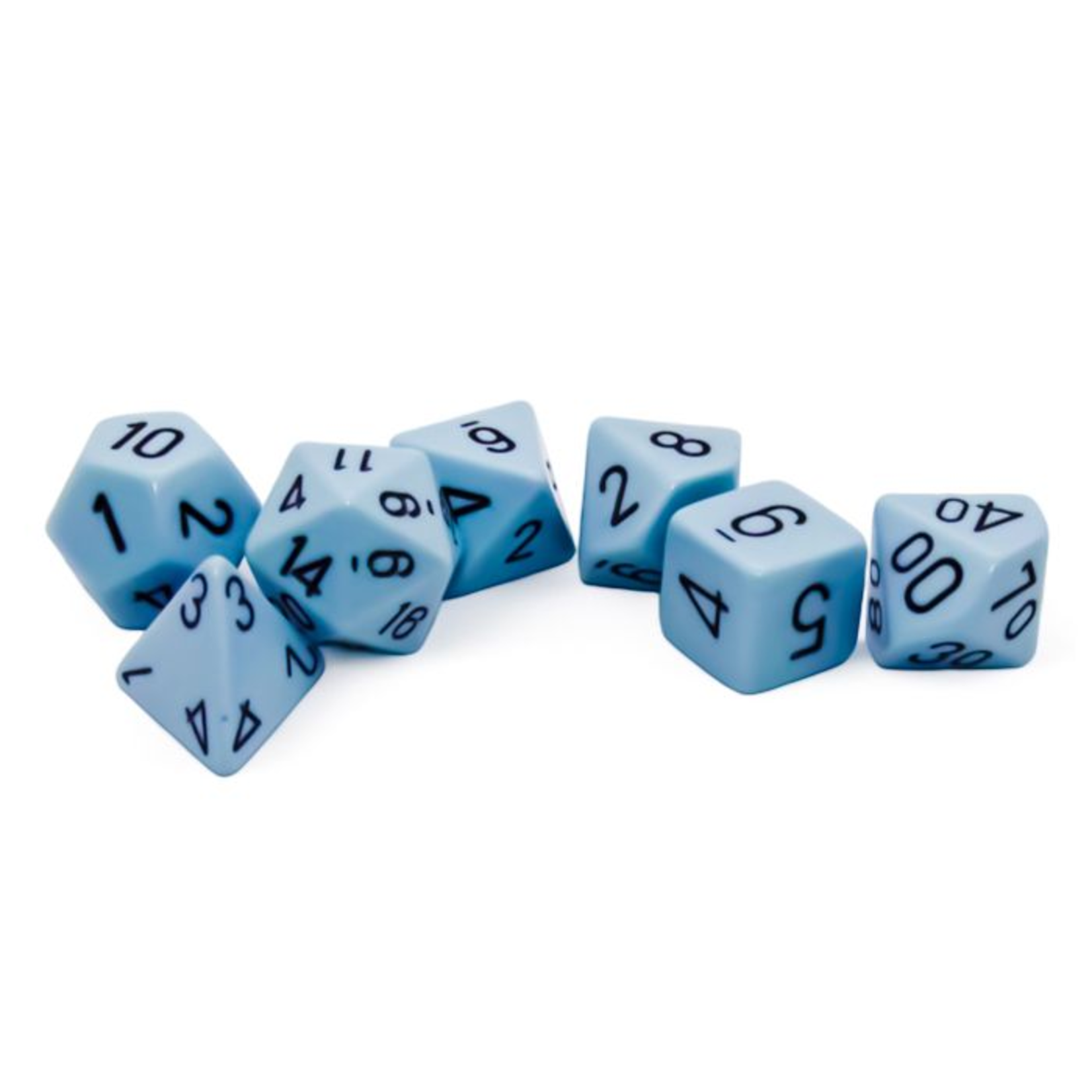 Chessex Chessex Opaque Polyhedral Pastel Blue w/ Black 7 die set